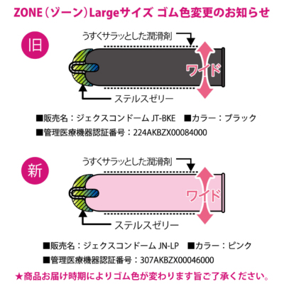 コンドーム ZONE(ゾーン) Large Lサイズ ラテックス製 6個入×4箱 避妊